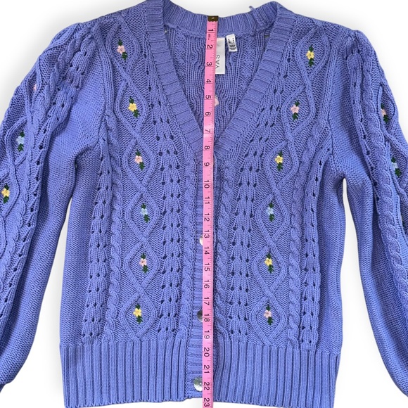 YAS Ditta Embroidered Pointelle Cardigan - Picture 4 of 12